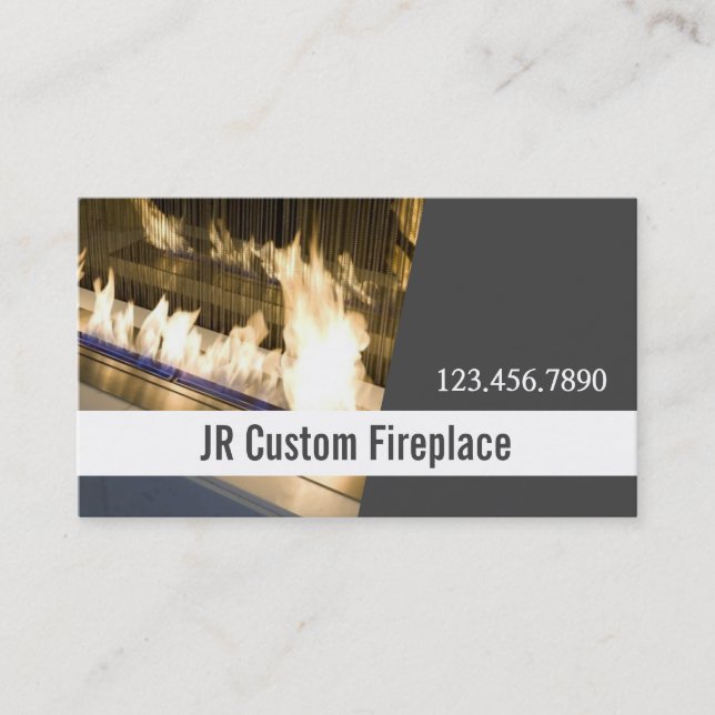 Custom Fireplace Services Business Card (Front)