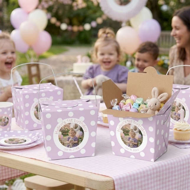 Custom First Birthday Photo Favour Box (Creator Uploaded)