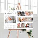 Custom First Birthday Photo Milestone Timeline Poster<br><div class="desc">Celebrate the first 12 months of your little one with this first birthday one year of photo sign. Customise the sign with your monthly milestone images and baby's fun facts. To add text to the design simply select the "Customise It" button above for more advanced customisation features.</div>