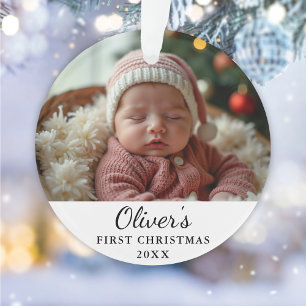 Custom First Christmas Baby Photo Ornament