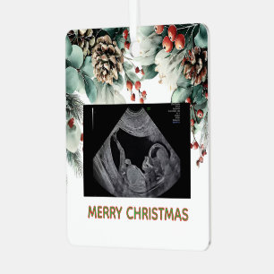 Custom First Christmas Expecting Photo Ornament