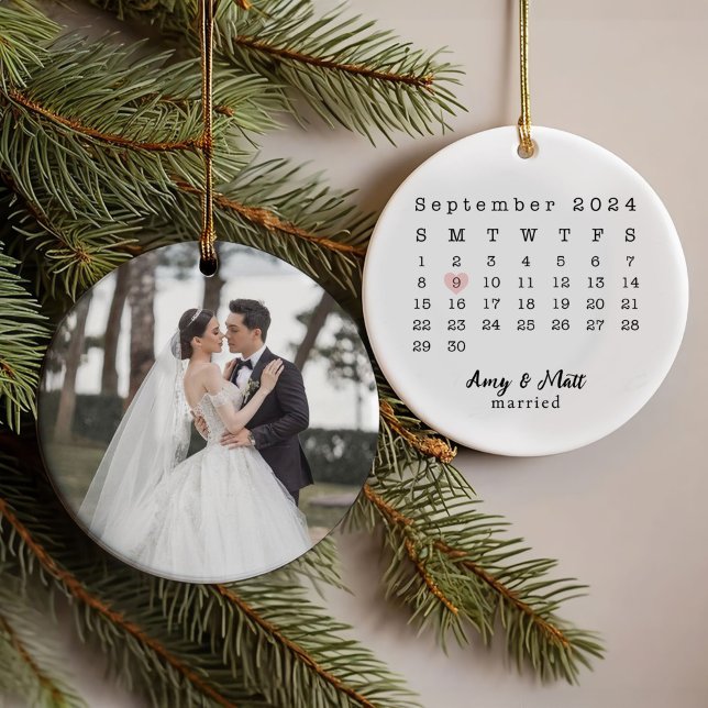 Custom First Christmas Married Ornament from Photo (Creator Uploaded)