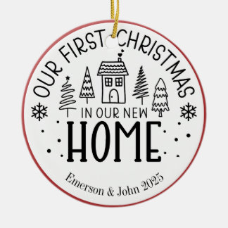 Custom First Christmas New Home Ceramic Tree Decoration