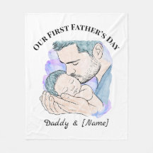 Custom First Father’s Day Fleece Blanket