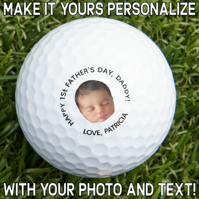 Custom First Father’s Day Photo Gift from Baby Golf Balls (Creator Uploaded)