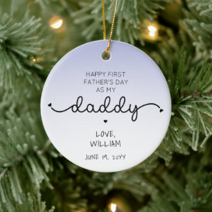 Custom First Father's Day New Daddy Keepsake Gift Ceramic Tree Decoration
