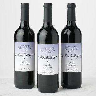 Custom First Father's Day New Daddy Wine Label