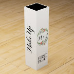 Custom First Fight Make Up Wedding Couple Initials Wine Gift Box<br><div class="desc">Custom add your own wedding couple's initials "First Fight" funny make up special wine gift box present.</div>