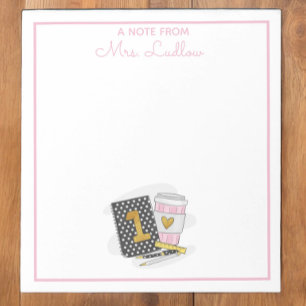 Custom First Grade Teacher Appreciation Black  Notepad