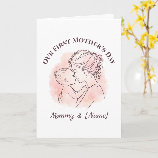 Custom First Mother’s Day Card for New Mum (Yellow Flower)