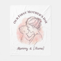 Custom First Mother’s Day Fleece Blanket