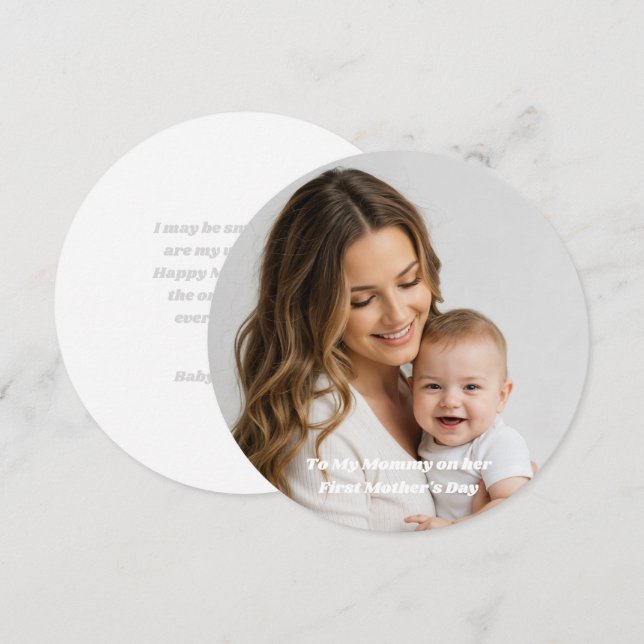 Custom First Mother’s Day Photo Card from Baby (Front/Back)
