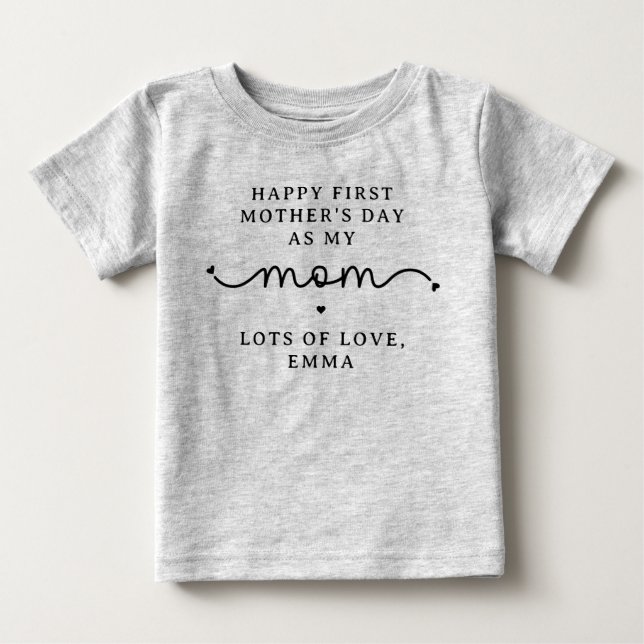 Custom First Mother's Day New Mum Gifts Baby T-Shirt (Front)