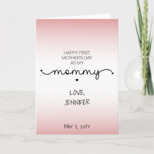 Custom First Mother's Day New Mummy Keepsake Gifts Card