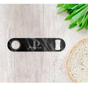 Custom First Name Chic Luxury Marble Black