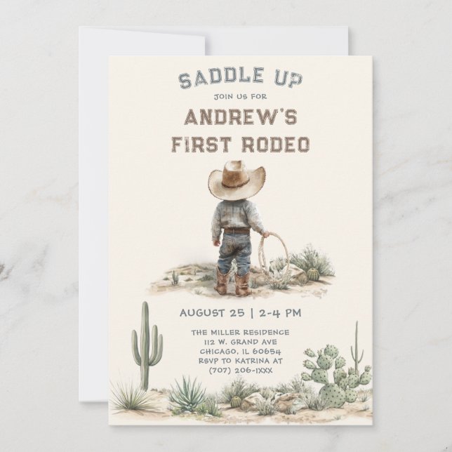 Custom First Rodeo Invitation Template Personali (Front)
