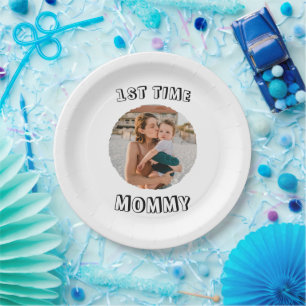 Custom First time 1st Mum Mummy Mother's card Paper Plate