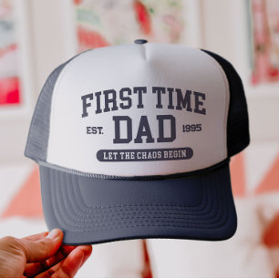 Custom First Time Dad Funny New Dad Father's Day Trucker Hat