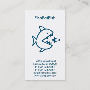 custom fish eat fish business card