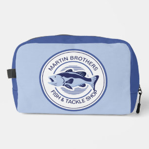 Custom Fish Tackle Shop Blue Bass Fisherman Dopp Kit