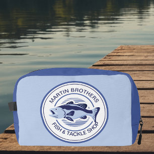 Custom Fish Tackle Shop Blue Bass Fisherman Dopp Kit