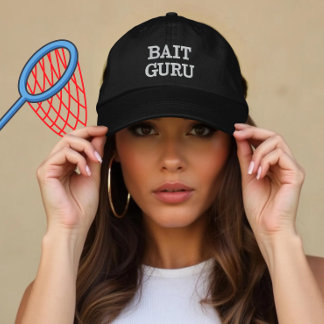 Custom Fishing Bait Guru Gift for Anglers Embroidered Hat