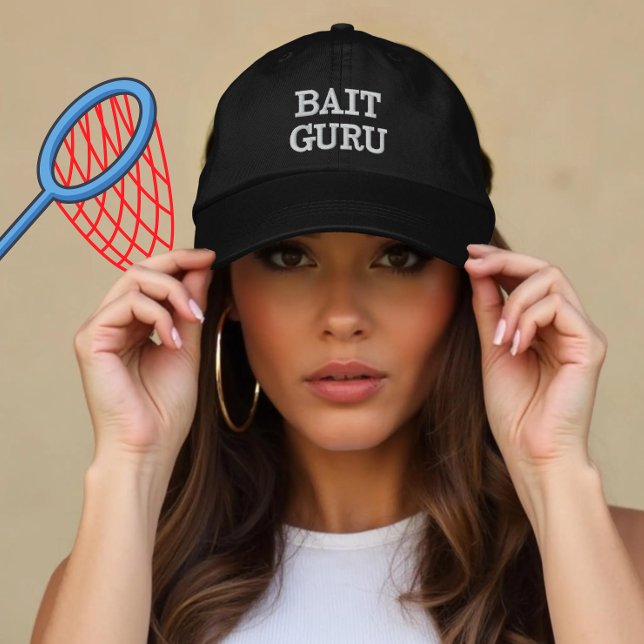Custom Fishing Bait Guru Gift for Anglers Embroidered Hat (Creator Uploaded)