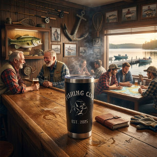Custom Fishing Club Black Tumbler