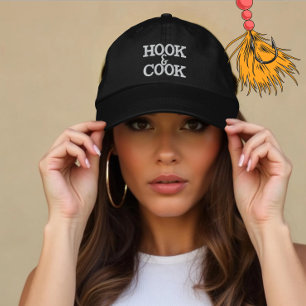 Custom Fishing Hook & Cook Gift for Anglers Embroidered Hat