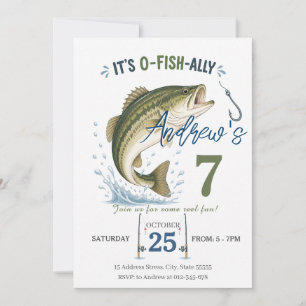 Custom Fishing O-FISH-AL Any Age Birthday Invitation