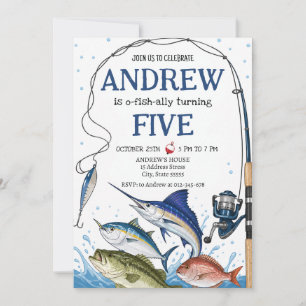 Custom Fishing Party Birthday Invitation