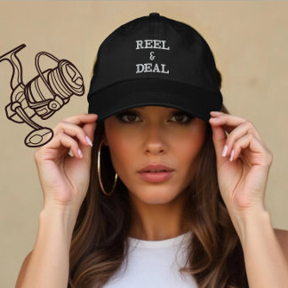 Custom Fishing Reel & Deal Gift for Anglers Embroidered Hat