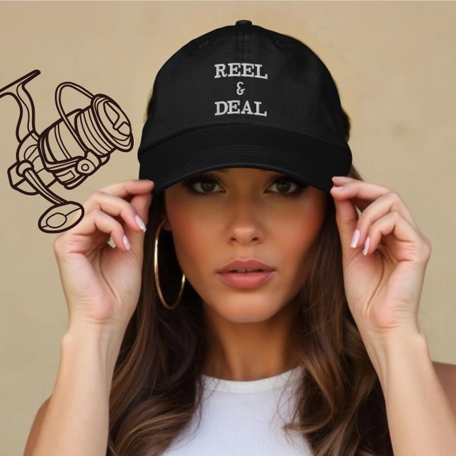 Custom Fishing Reel & Deal Gift for Anglers Embroidered Hat (Creator Uploaded)