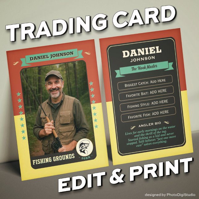 Custom Fishing Trading Card, Fisherman Card Gifts (Custom Fishing Trading Card, Fisherman Trading Card Custom Gifts for Fishermen, Angler Card)