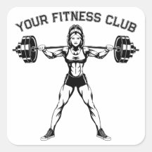 Custom Fitness Club Design with Weightlifter Art
