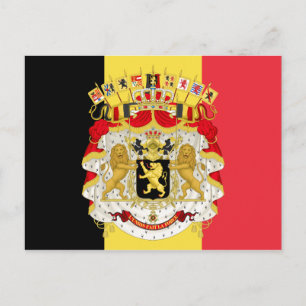 Custom Flag of Belgium Black Yellow Red Postcard