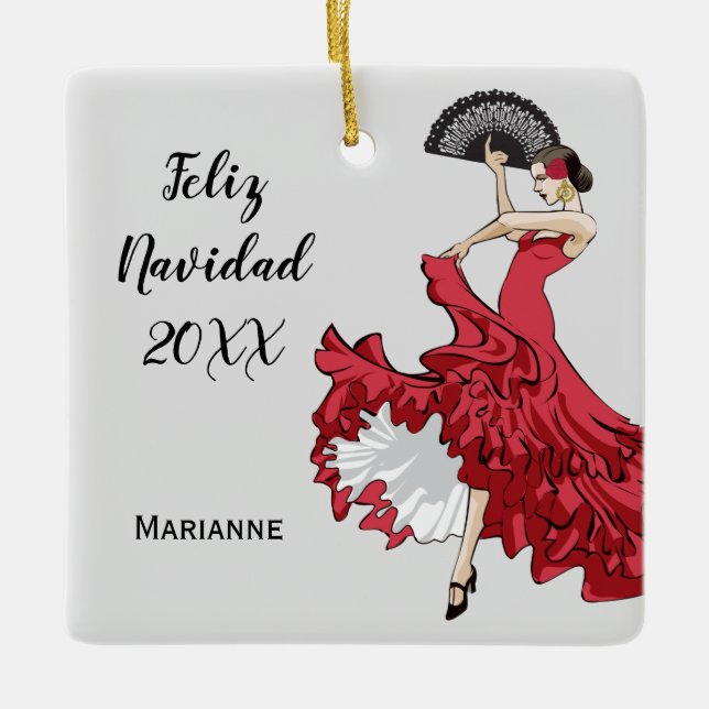 Custom Flamenco Christmas Ornament (Front)