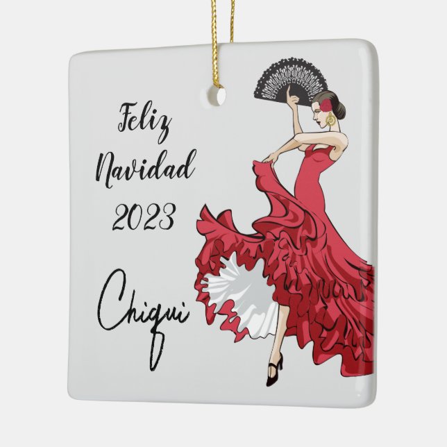 Custom Flamenco Christmas Ornament (Left)