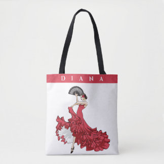 Custom Flamenco Shopping Tote Bag