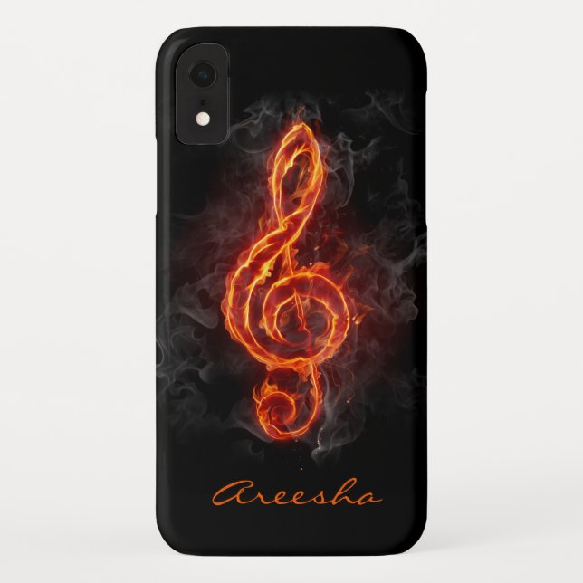 Custom Flaming Music Note Case-Mate iPhone Case (Back)