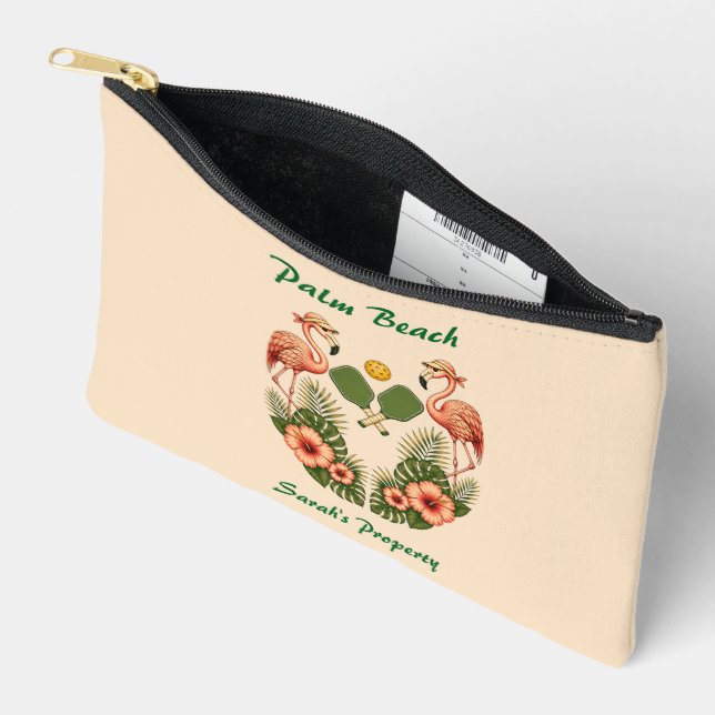 Custom Flamingo Pickleball Club Pouch Gift (Open)
