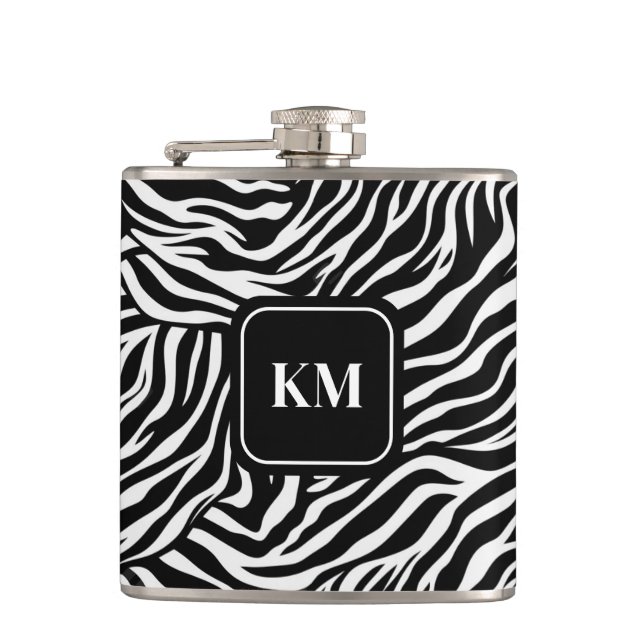 Custom Flask Zebra Print (Front)