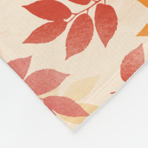 Custom Fleece Blanket Autumn Leaves Pattern