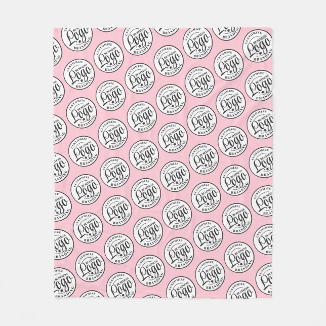 Custom Fleece Blanket With Logo Print | Pink (Front)
