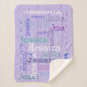 custom Fleece name blanket purple: