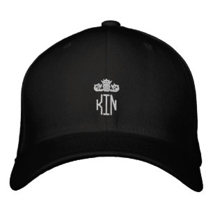 Custom Flexfit Wool Black King Text  Embroidered Hat