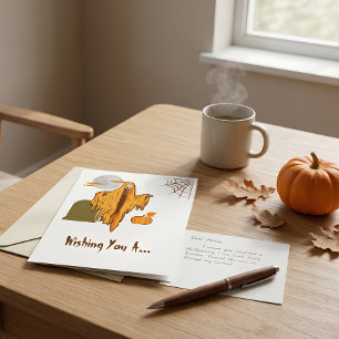 Custom Flirting Spooky Skeleton Funny Halloween Card