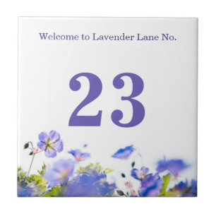 Custom Floral apartment (house) number Tile