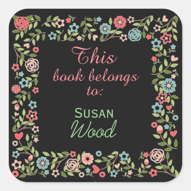 Custom Floral Book Sticker (Front)