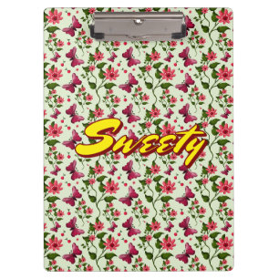Custom floral Butterfly cherry seamless pattern Clipboard